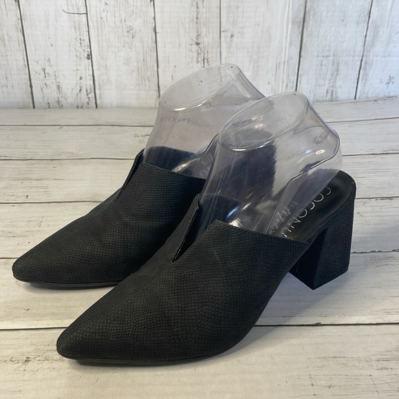 Coconuts by Matisse Black Night Moves Vegan Slip On Chunky Heels Mules - Picture 2 of 12